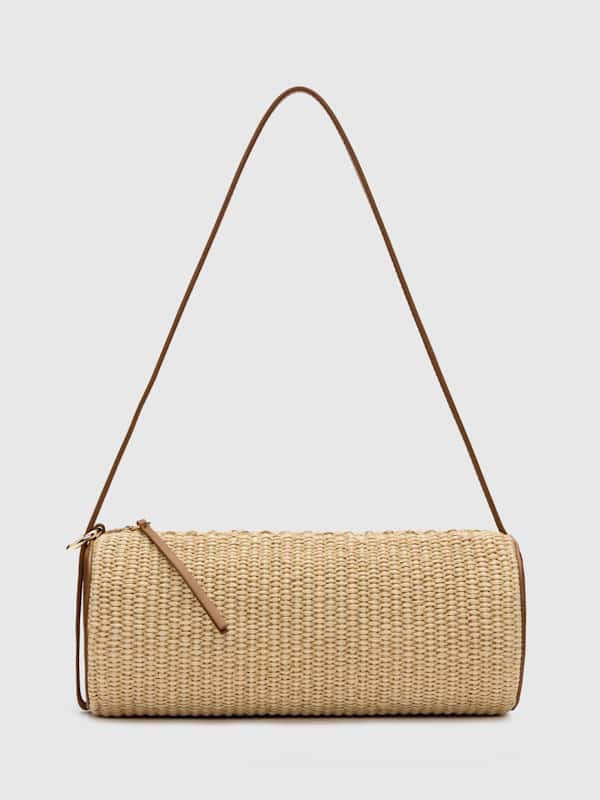 Simona Cylinder Bag - Natural Raffia